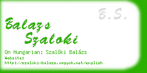 balazs szaloki business card